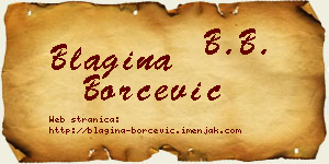 Blagina Borčević vizit kartica